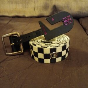 3x black and white checkered belt